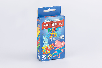 Изображение Бактерицидный лейкопластырь "Master Uni" Kids 5,6 х1,9 см (в уп-ке 20 шт)