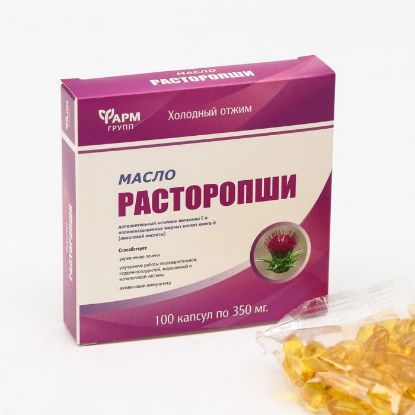Изображение Масло расторопши, защита печени, 100 капсул по 350 мг