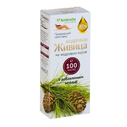Изображение Кедровая живица на кедровом масле с мумиё, 100 мл.