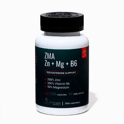 Изображение Комплекс витаминов для повышения уровня тестостерона Zn + Mg +B6, 120 капсул