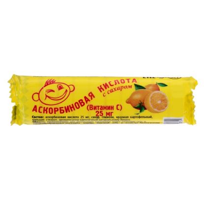 Изображение Аскорбиновая кислота с сахаром, лимон, 10 шт по 3 г