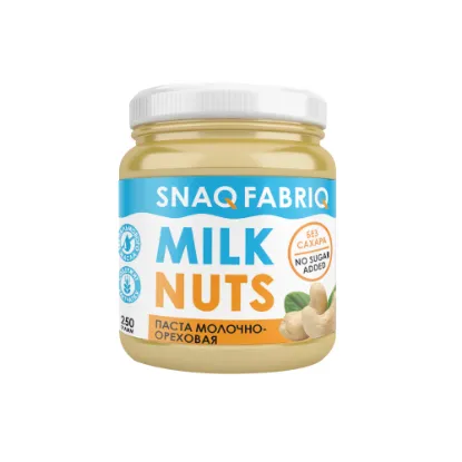 Изображение Паста "SNAQ FABRIQ" Молочно - ореховая 250 гр