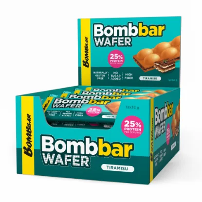 Изображение Батончик вафельный "BOMBBAR" с шоколадно-ореховой пастой со вкусом "Тирамису" 32г х 12 шт.