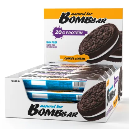 Изображение Батончик протеиновый "BOMBBAR" со вкусом "печенье с кремом" 60 гр. 12 шт