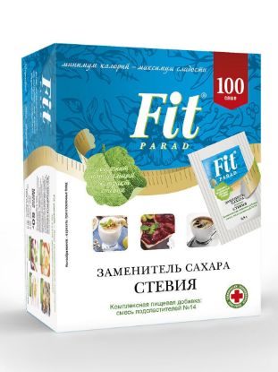 Изображение Заменитель сахара "ФитПарад" №14 Стевия (саше) 100 штук