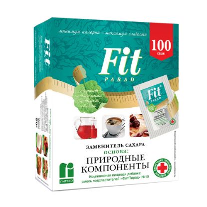 Изображение ФитПарад №10 на основе эритрита (саше) 100 штук