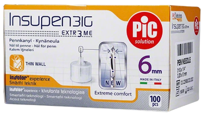 Изображение Иглы Инсупен / Insupen 31G для шприц-ручек, длина 6 мм, 100 шт.
